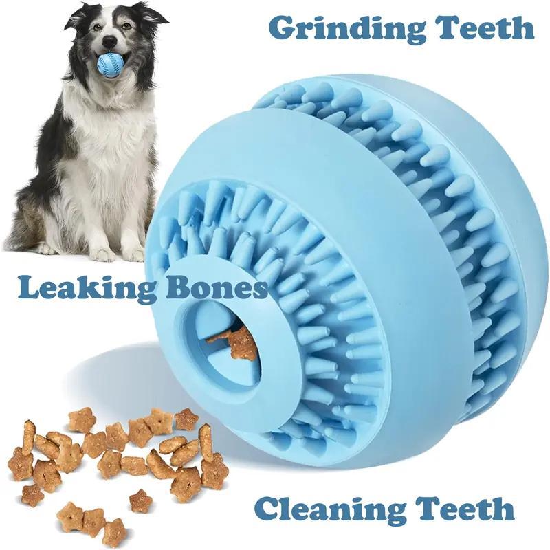 Interactive Dog Treat Ball – Durable Chew Toy with Squeaker for Small & Medium Dogs | Teeth Cleaning & Anxiety Relief.