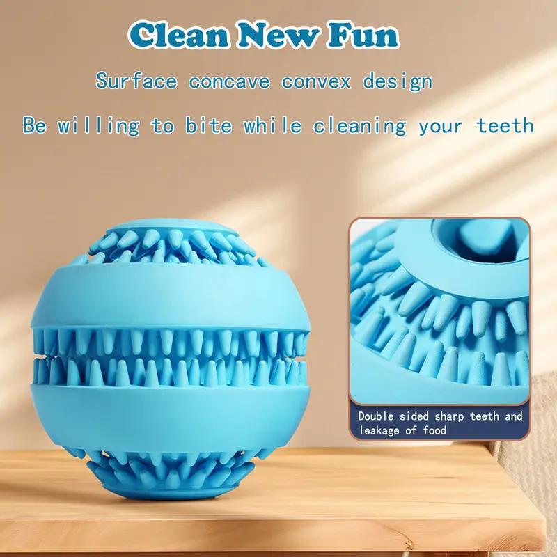 Interactive Dog Treat Ball – Durable Chew Toy with Squeaker for Small & Medium Dogs | Teeth Cleaning & Anxiety Relief.