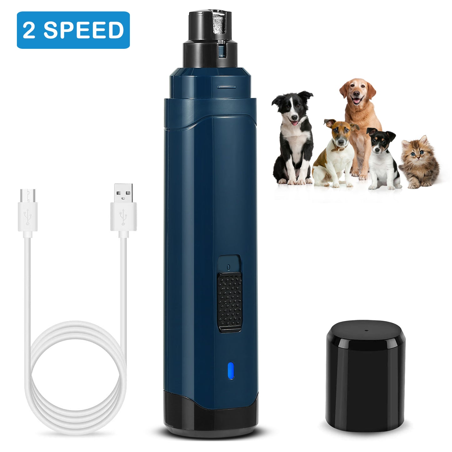 PetHavvn Professional 2-Speed Quiet Dog Nail Grinder – USB Rechargeable Pet Nail Trimmer for Small, Medium & Large Dogs.